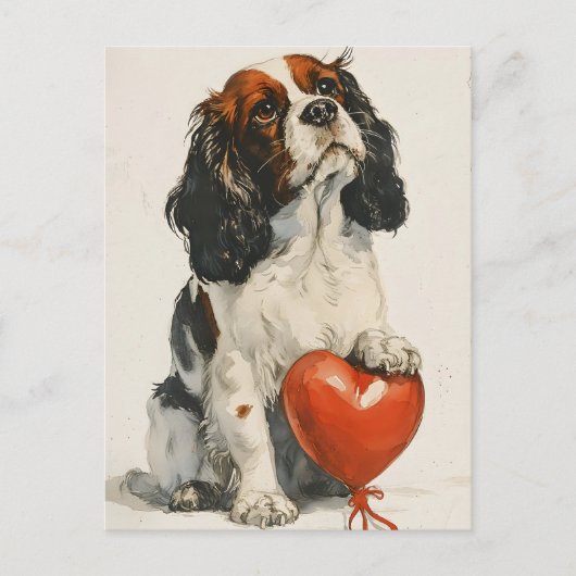 Cavalier King Charles Spaniel Valentijnsdag Briefkaart (Voorkant)