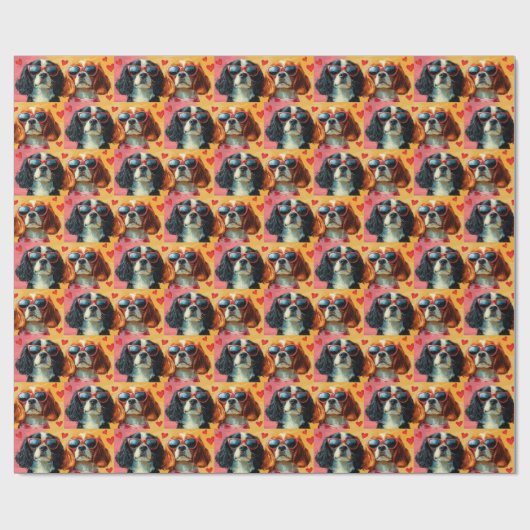 Cavalier King Charles Spaniel Valentijnsdag Cadeaupapier (Vlak)