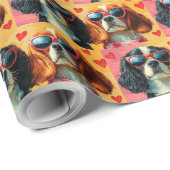 Cavalier King Charles Spaniel Valentijnsdag Cadeaupapier (Rol Hoek)