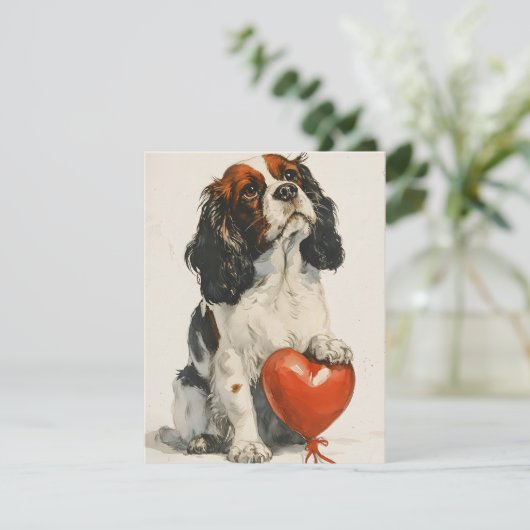 Cavalier King Charles Spaniel Valentijnsdag Feestdagenkaart (Staand voorkant)