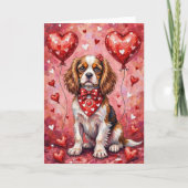 Cavalier King Charles Spaniel Valentine’s Day Kaart (Voorkant)