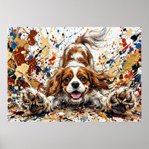 Cavalier King Charles Spaniel verfspatten kunst P Poster