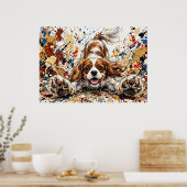 Cavalier King Charles Spaniel verfspatten kunst P Poster (Keuken)