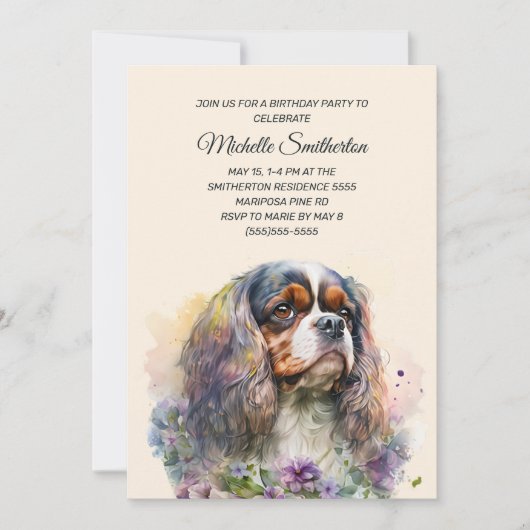 Cavalier King Charles Spaniel Verjaardag Kaart (Voorkant)
