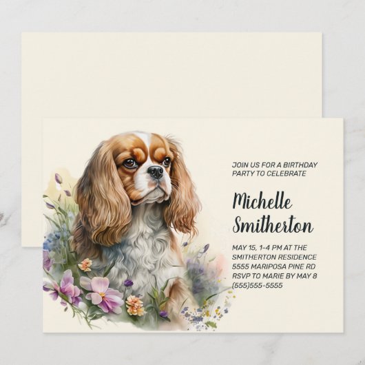 Cavalier King Charles Spaniel Verjaardag van de vr Kaart (Voorkant / Achterkant)