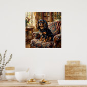 Cavalier King Charles Spaniel Victoriaanse Bibliot Poster (Keuken)