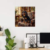 Cavalier King Charles Spaniel Victoriaanse Bibliot Poster (Thuiskantoor)