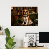 Cavalier King Charles Spaniel Victoriaanse Bibliot Poster (Thuiskantoor)