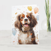 Cavalier King Charles Spaniel Viering Groet Bedankkaart (Voorkant)