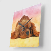 Cavalier King Charles Spaniel Vierkante Klok (Hoek)
