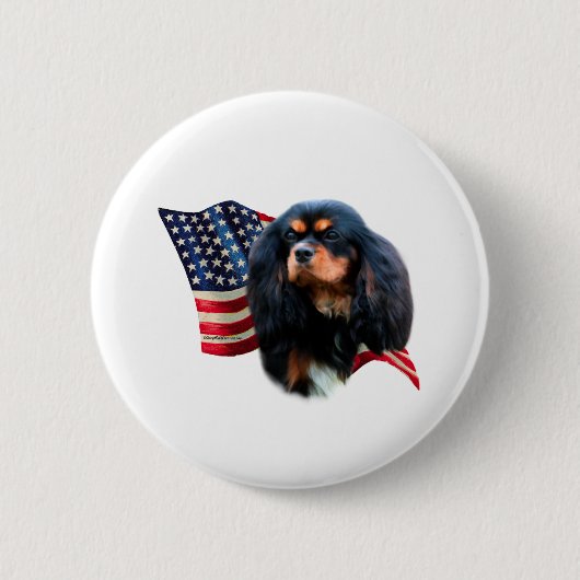 Cavalier King Charles Spaniel Vlag Ronde Button 5,7 Cm (Voorkant)