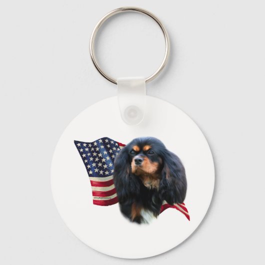 Cavalier King Charles Spaniel Vlag... - Sleutelhan Sleutelhanger (Voorkant)