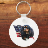 Cavalier King Charles Spaniel Vlag... - Sleutelhan Sleutelhanger (Voorkant)