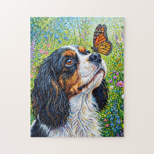 Cavalier King Charles Spaniel Vlindertuin Legpuzzel (Verticaal)