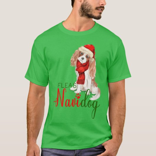 Cavalier King Charles Spaniel Vlooien Navidog T-shirt (Voorkant)