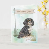 Cavalier King Charles Spaniel Voel je beter Operat Kaart (Gele Bloem)