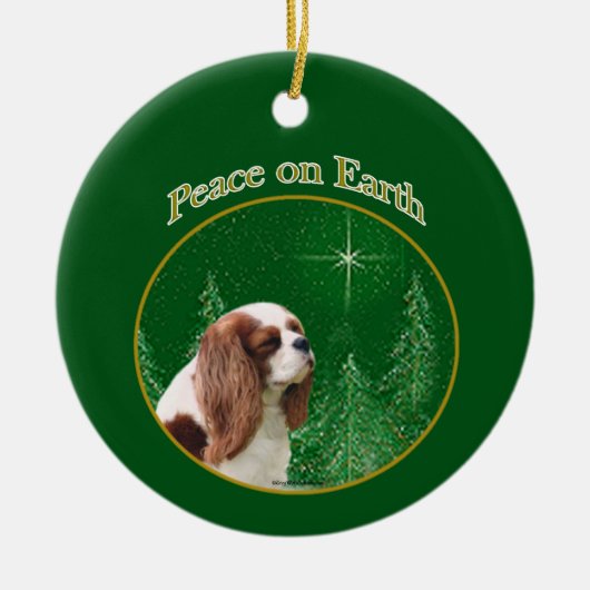 Cavalier King Charles Spaniel Vrede Keramisch Ornament (Voorkant)