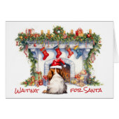 Cavalier King Charles Spaniel Wacht op de Kerstman (Voorkant Horizontaal)