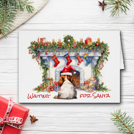 Cavalier King Charles Spaniel Wacht op de Kerstman