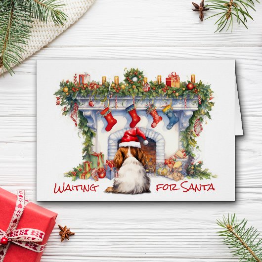 Cavalier King Charles Spaniel Wacht op de Kerstman