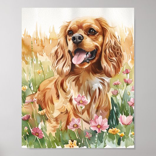 Cavalier King Charles Spaniel Wall Art Print (Voorkant)
