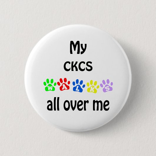 Cavalier King Charles Spaniel wandelingen ontwerp Ronde Button 5,7 Cm (Voorkant)