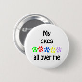Cavalier King Charles Spaniel wandelingen ontwerp Ronde Button 5,7 Cm (Voorkant /achterkant)