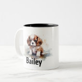 Cavalier King Charles Spaniel Waterverf Mok (Voorkant links)