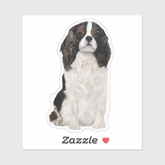 Cavalier King Charles Spaniel Waterverf Sticker (Vel)
