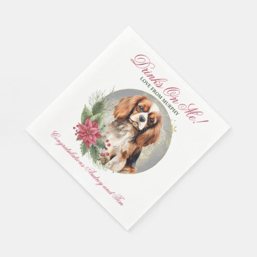 Cavalier King Charles Spaniel Wedding Napkins Servet (Hoek)