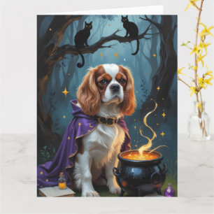 Cavalier King Charles Spaniel Whimsical Halloween Kaart