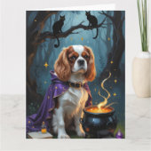 Cavalier King Charles Spaniel Whimsical Halloween Kaart (Voorkant)