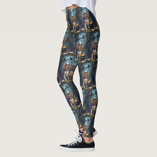 Cavalier King Charles Spaniel Whimsical Halloween Leggings (Links)