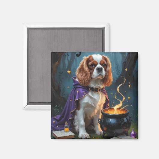 Cavalier King Charles Spaniel Whimsical Halloween Magneet (Voorkant / Achterkant)