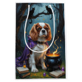 Cavalier King Charles Spaniel Whimsical Halloween Medium Cadeauzakje (Voorkant)