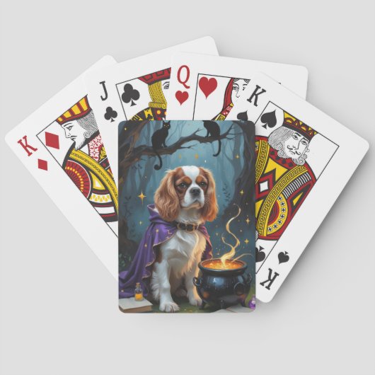 Cavalier King Charles Spaniel Whimsical Halloween Pokerkaarten (Achterkant)