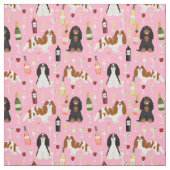 Cavalier King Charles Spaniel wijnroze Stof (Swatch)