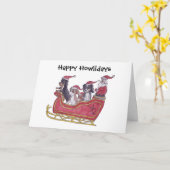 Cavalier King Charles Spaniel Winter Holiday Kaart (Gele Bloem)