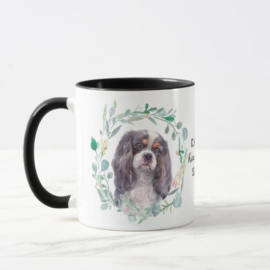 Cavalier King Charles Spaniel Wreath Coffee Mok (Links)