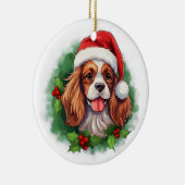 Cavalier King Charles Spaniel Wreath Keramisch Ornament (Rechts)