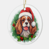 Cavalier King Charles Spaniel Wreath Keramisch Ornament (Links)