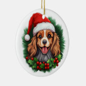Cavalier King Charles Spaniel Wreath Keramisch Ornament (Rechts)