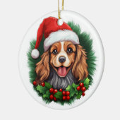 Cavalier King Charles Spaniel Wreath Keramisch Ornament (Links)