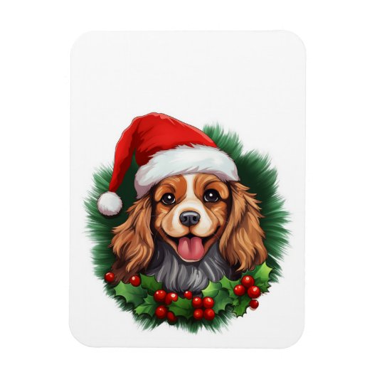 Cavalier King Charles Spaniel Wreath Magneet (Verticaal)