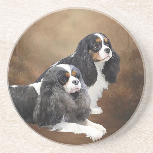 Cavalier King Charles Spaniel Zandsteen Onderzetter (Voorkant)