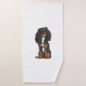 Cavalier King Charles Spaniel - Zwart en Tan Badhanddoek (Badhanddoek)