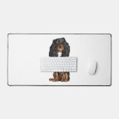 Cavalier King Charles Spaniel - Zwart en Tan Bureaumat (Keyboard & Muis)