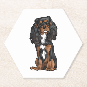 Cavalier King Charles Spaniel - Zwart en Tan Kartonnen Onderzetters