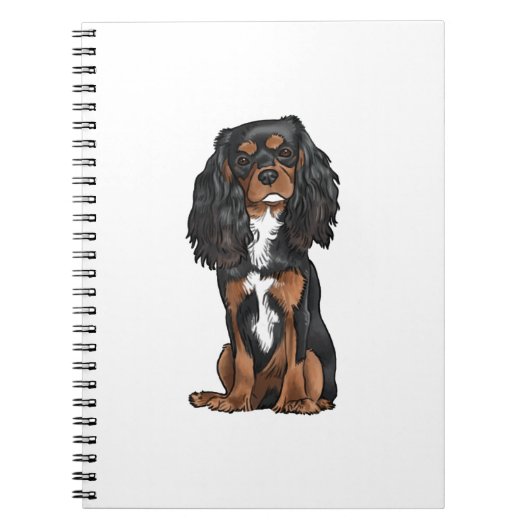 Cavalier King Charles Spaniel - Zwart en Tan Notitieboek (Voorkant)