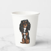 Cavalier King Charles Spaniel - Zwart en Tan Papieren Bekers (Voorkant)